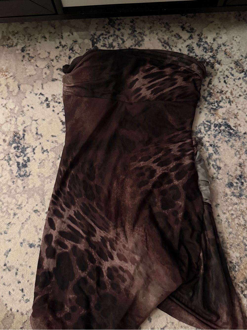 Wilson Strapless Animal-Print Brown Dress